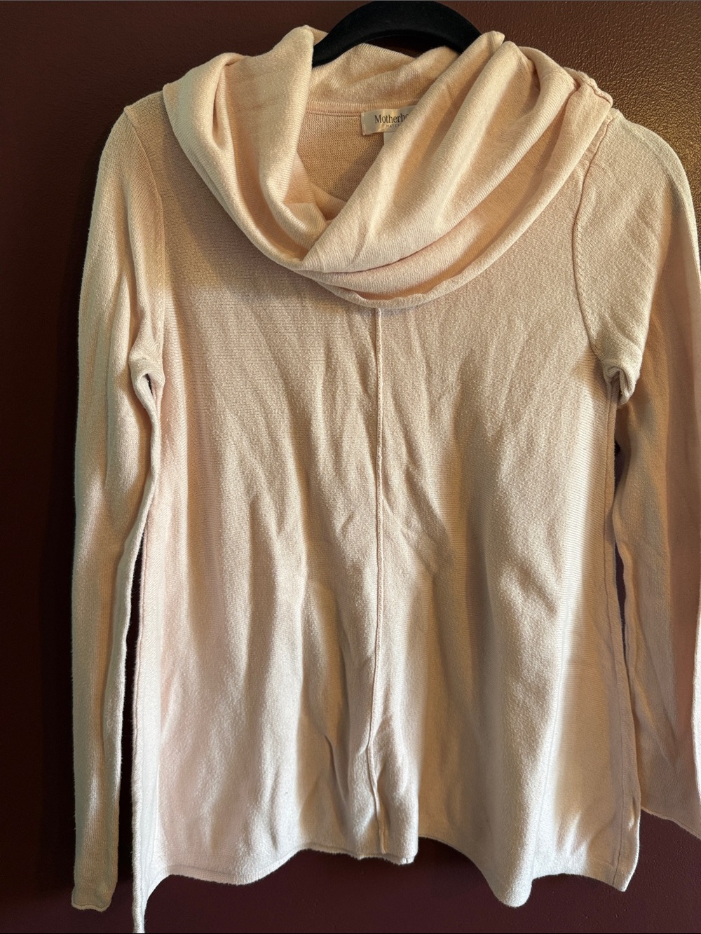 Motherhood Maternity Cream Cowl Neck Sweater Top
